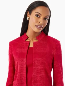 Misook Jackets & Coats|Heritage Fit Multi-Directional Pattern Knit Jacket