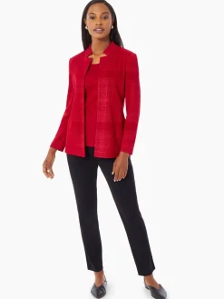 Misook Jackets & Coats|Heritage Fit Multi-Directional Pattern Knit Jacket