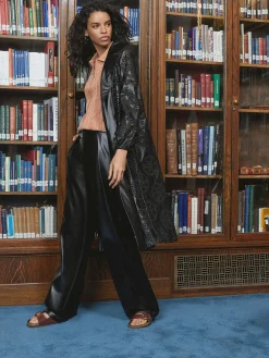 Misook Jackets & Coats|Heritage Fit Open Front Vegan Leather Jacket