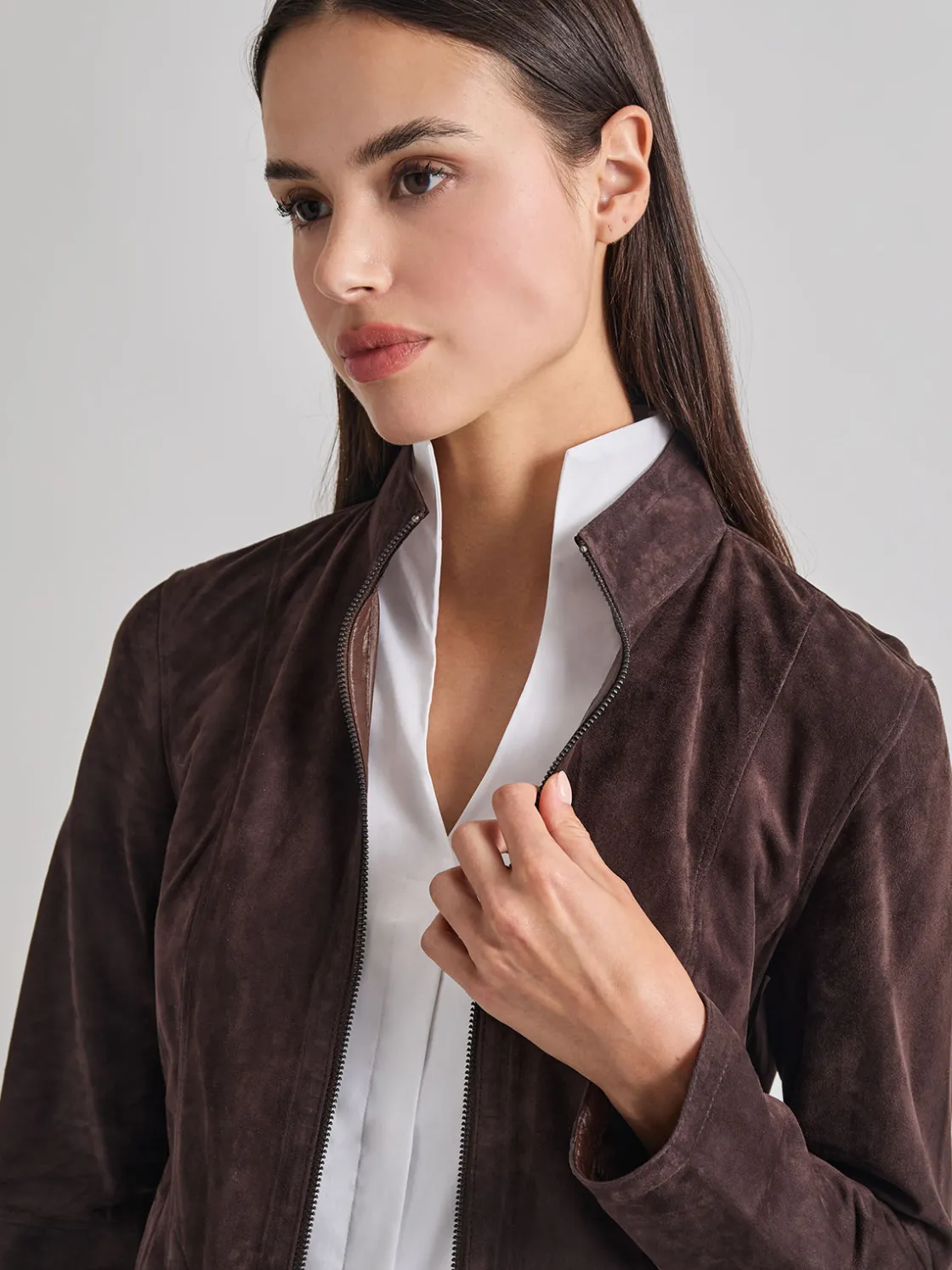 Misook Jackets & Coats|Heritage Fit Reversible Suede Leather Jacket