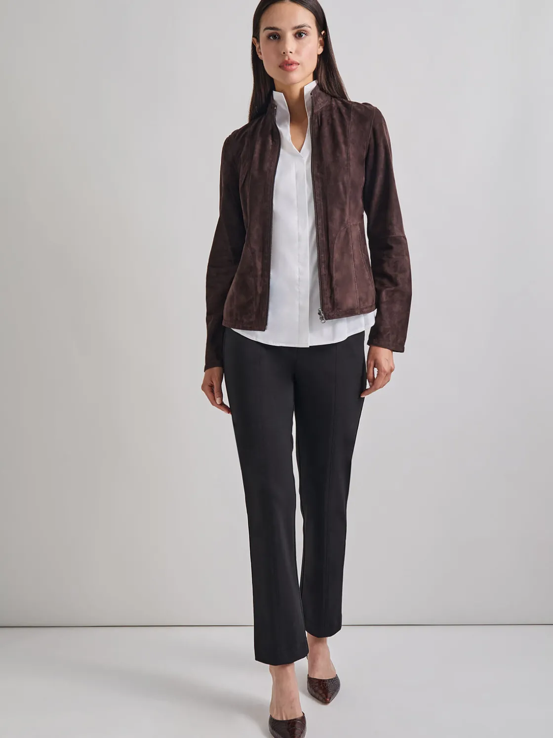 Misook Jackets & Coats|Heritage Fit Reversible Suede Leather Jacket