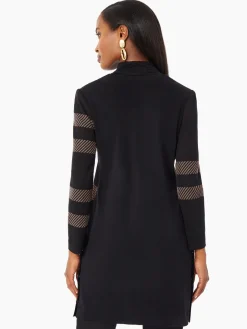 Misook Jackets & Coats|Heritage Fit Side Button Detail Graphic Pattern Knit Duster