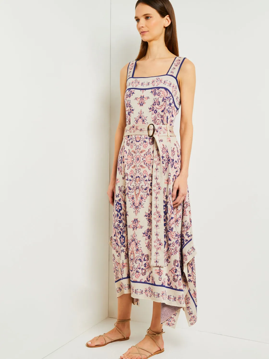 Misook Dresses|High-Low A-Line Dress - Soft Jacquard Knit