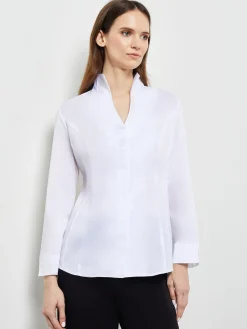 Misook Blouses & Shirts|Tops & Tees|Hi-Neck Stretch Cotton Blouse