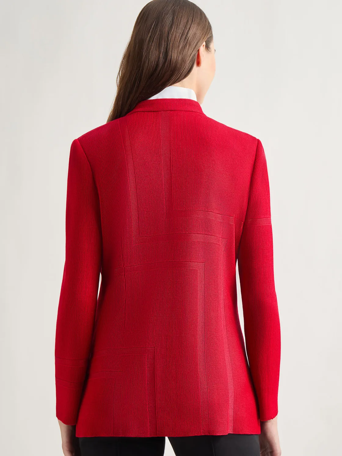 Misook Jackets & Coats|Inverted Notch Collar Tailored Knit Jacket