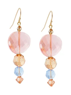 Misook Accessories|Earrings|18K Matte Gold Plated Multi-colored Crystal Earrings