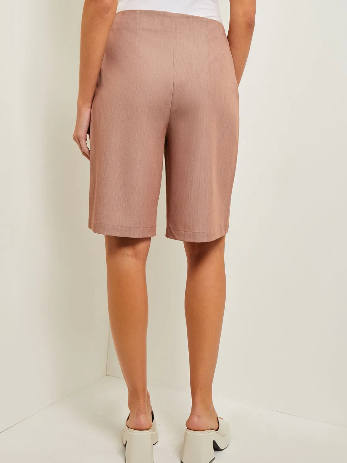 Misook Pants & Shorts|Knee Length Bermuda Shorts - Pleated Woven