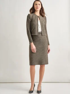 Misook Skirts|Knee-Length Lurex Knit Straight Skirt