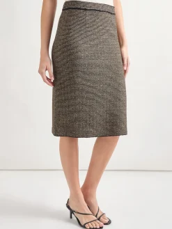 Misook Skirts|Knee-Length Lurex Knit Straight Skirt