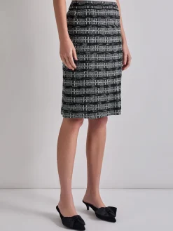 Misook Skirts|Knee-Length Tweed Knit Pencil Skirt