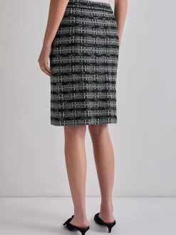 Misook Skirts|Knee-Length Tweed Knit Pencil Skirt