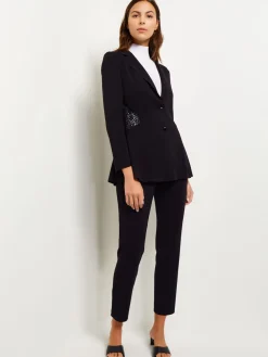 Misook Jackets & Coats|Lace Accent Tailored Knit Blazer