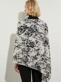 Misook Jackets & Coats|Tops & Tees|Leopard Print Cashmere Poncho