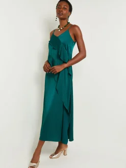 Misook Dresses|Maxi A-Line Dress - Ruffled Crepe De Chine