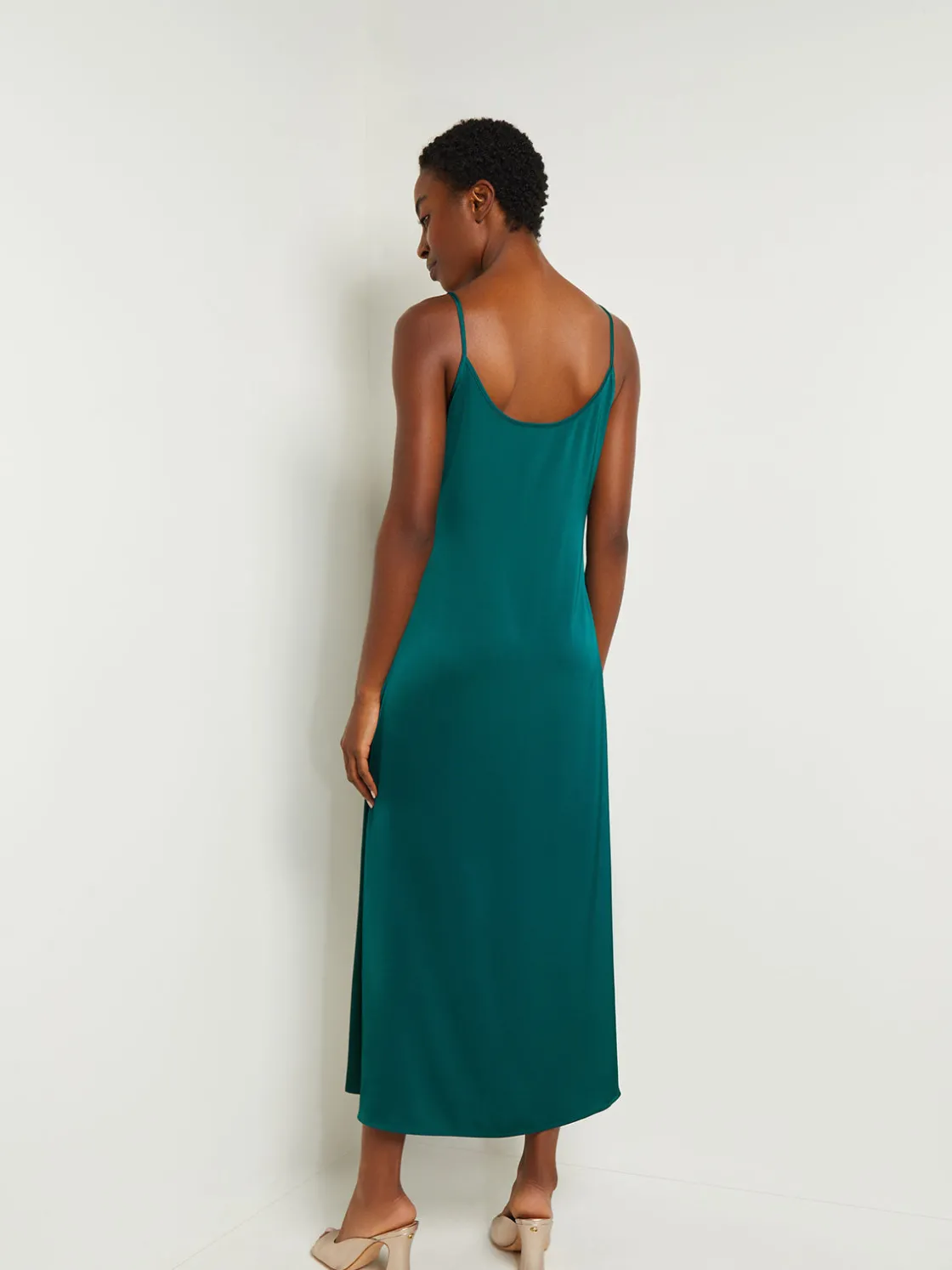 Misook Dresses|Maxi A-Line Dress - Ruffled Crepe De Chine