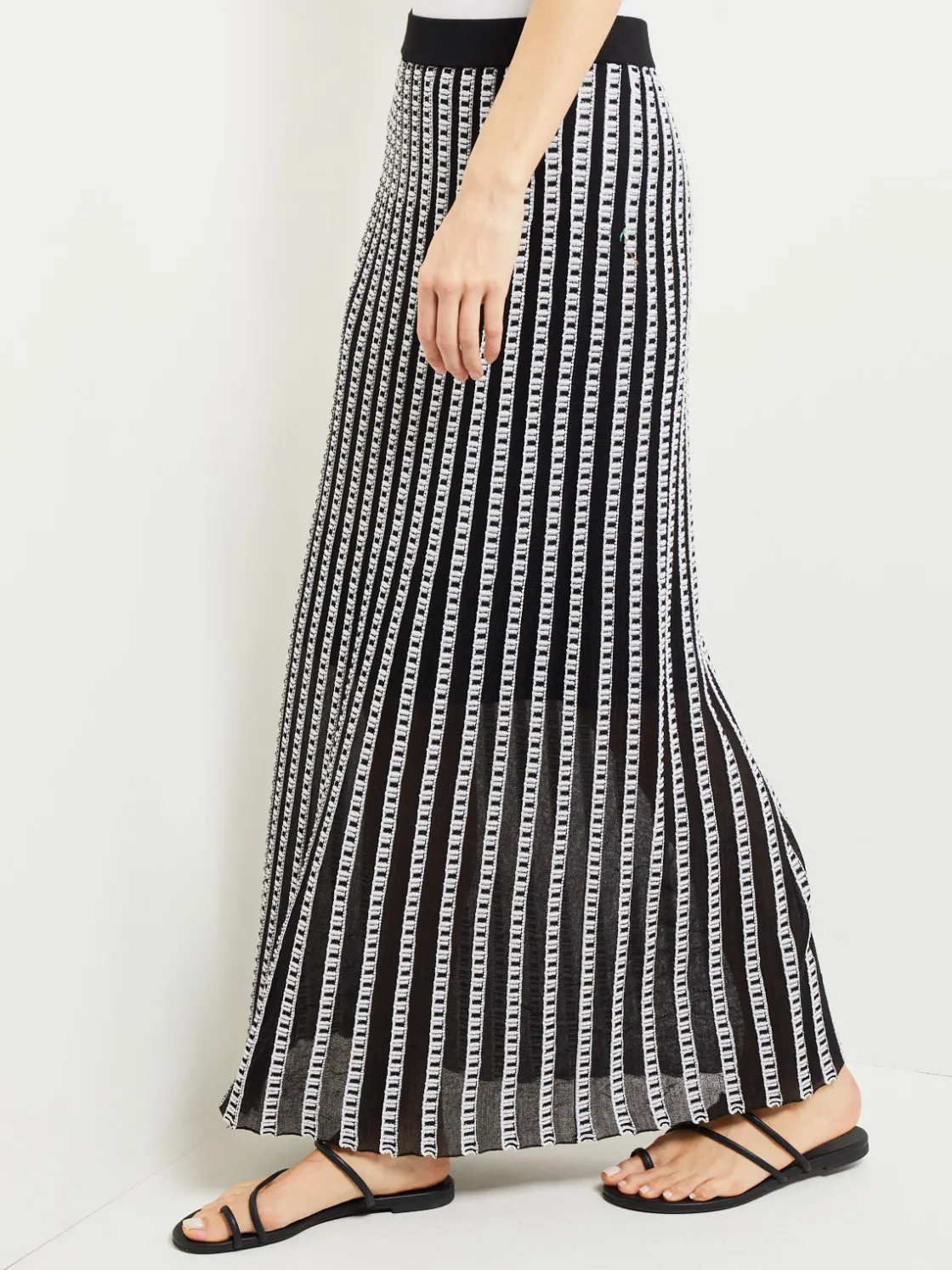 Misook Skirts|Maxi A-Line Skirt - Soft Burnout Knit