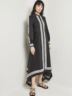 Misook Dresses|Maxi Dress - Eyelet Trim Cotton