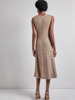 Misook Dresses|Maxi Fit & Flare Tweed Knit Dress