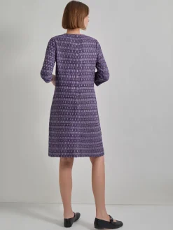 Misook Dresses|Metallic Accent Tweed Knit Shift Dress