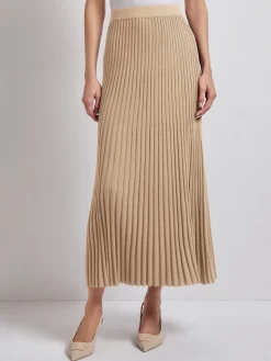 Misook Skirts|Midi A-Line Soft Ribbed Knit Skirt