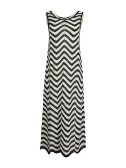 Misook Dresses|Midi Sheath Dress - Chevron Hem Intarsia Knit
