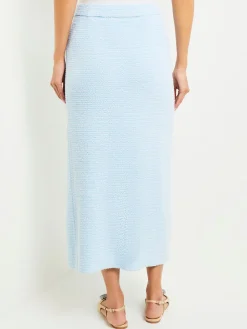 Misook Skirts|Midi Straight Skirt - Side Slit Tweed Knit