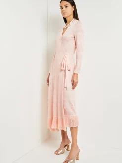 Misook Dresses|Midi Wrap Dress - Soft Jacquard Knit