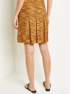 Misook Skirts|Mini A-Line Skirt - Pleated Tweed Knit