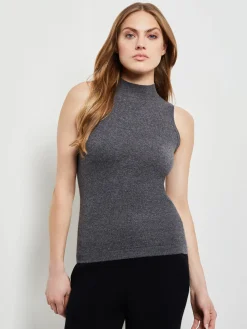 Misook Tops & Tees|Tanks|Mock Neck Cashmere Tank Top