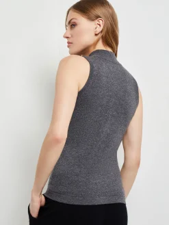 Misook Tops & Tees|Tanks|Mock Neck Cashmere Tank Top