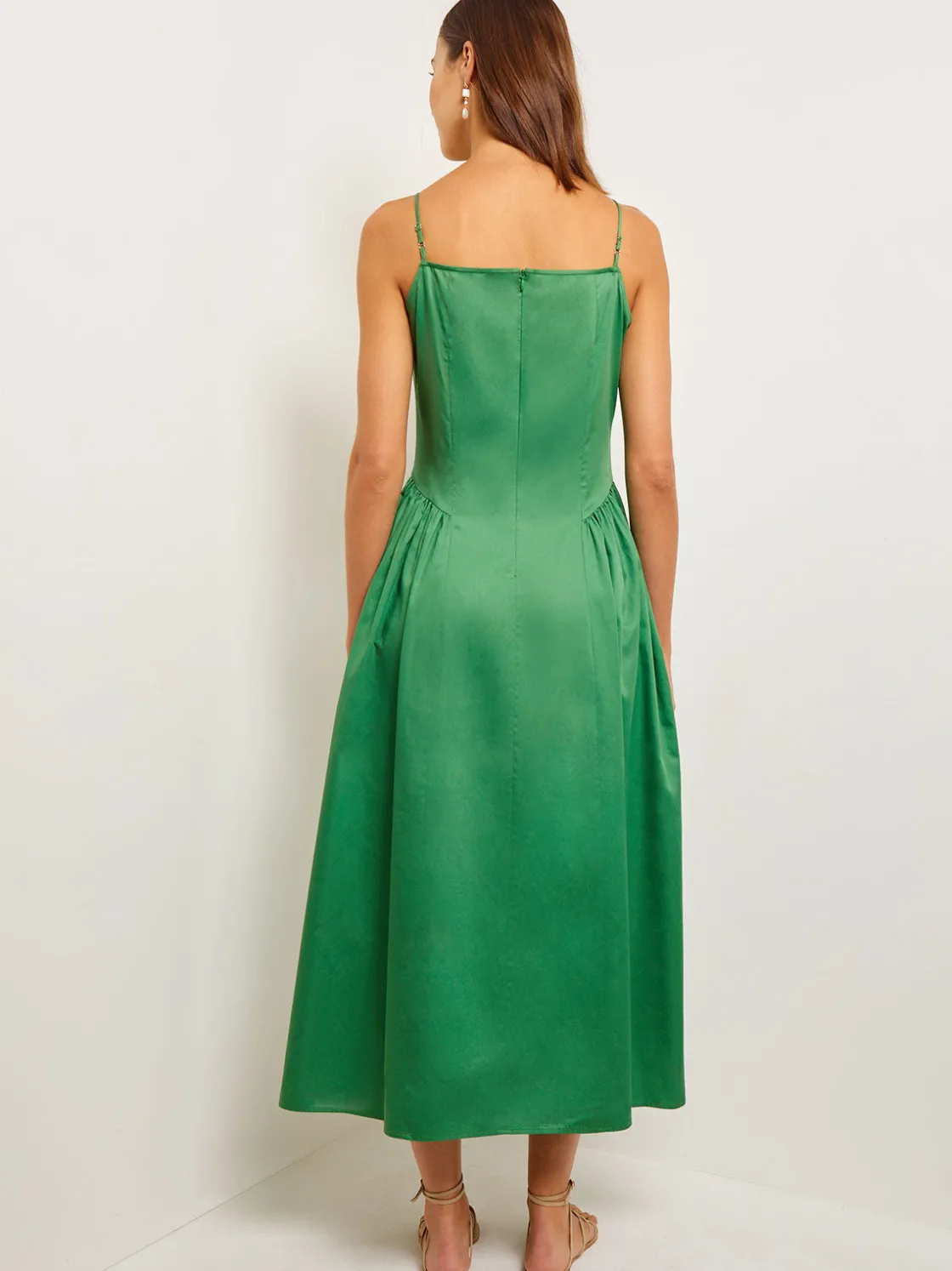 Misook Dresses|Modern Fit & Flare Cotton Maxi Dress