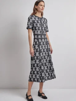 Misook Dresses|Modern Fit & Flare Intarsia Knit Dress
