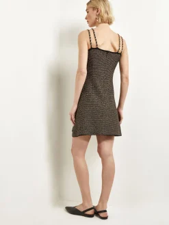 Misook Dresses|Modern Fit A-Line Curb Chain Double Strap Knit Mini Dress