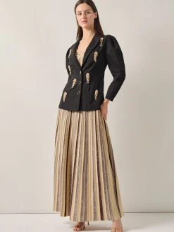 Misook Jackets & Coats|Modern Fit Beaded Applique Button Front Blazer