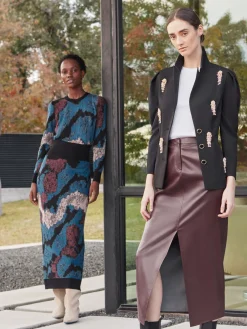 Misook Jackets & Coats|Modern Fit Beaded Applique Button Front Blazer