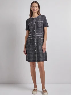 Misook Dresses|Modern Fit Bold Plaid Tweed Knit Sheath Dress