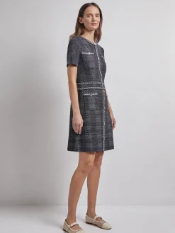 Misook Dresses|Modern Fit Bold Plaid Tweed Knit Sheath Dress
