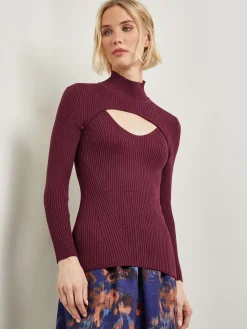Misook Tops & Tees|Modern Fit Convertible Ribbed Soft Knit Top