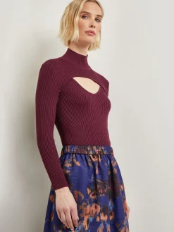 Misook Tops & Tees|Modern Fit Convertible Ribbed Soft Knit Top