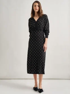 Misook Jackets & Coats|Modern Fit Cropped Gold Studded Soft Knit Cardigan