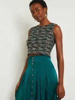 Misook Tops & Tees|Tanks|Modern Fit Cropped Tweed Knit Tank