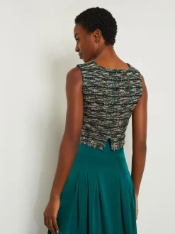 Misook Tops & Tees|Tanks|Modern Fit Cropped Tweed Knit Tank