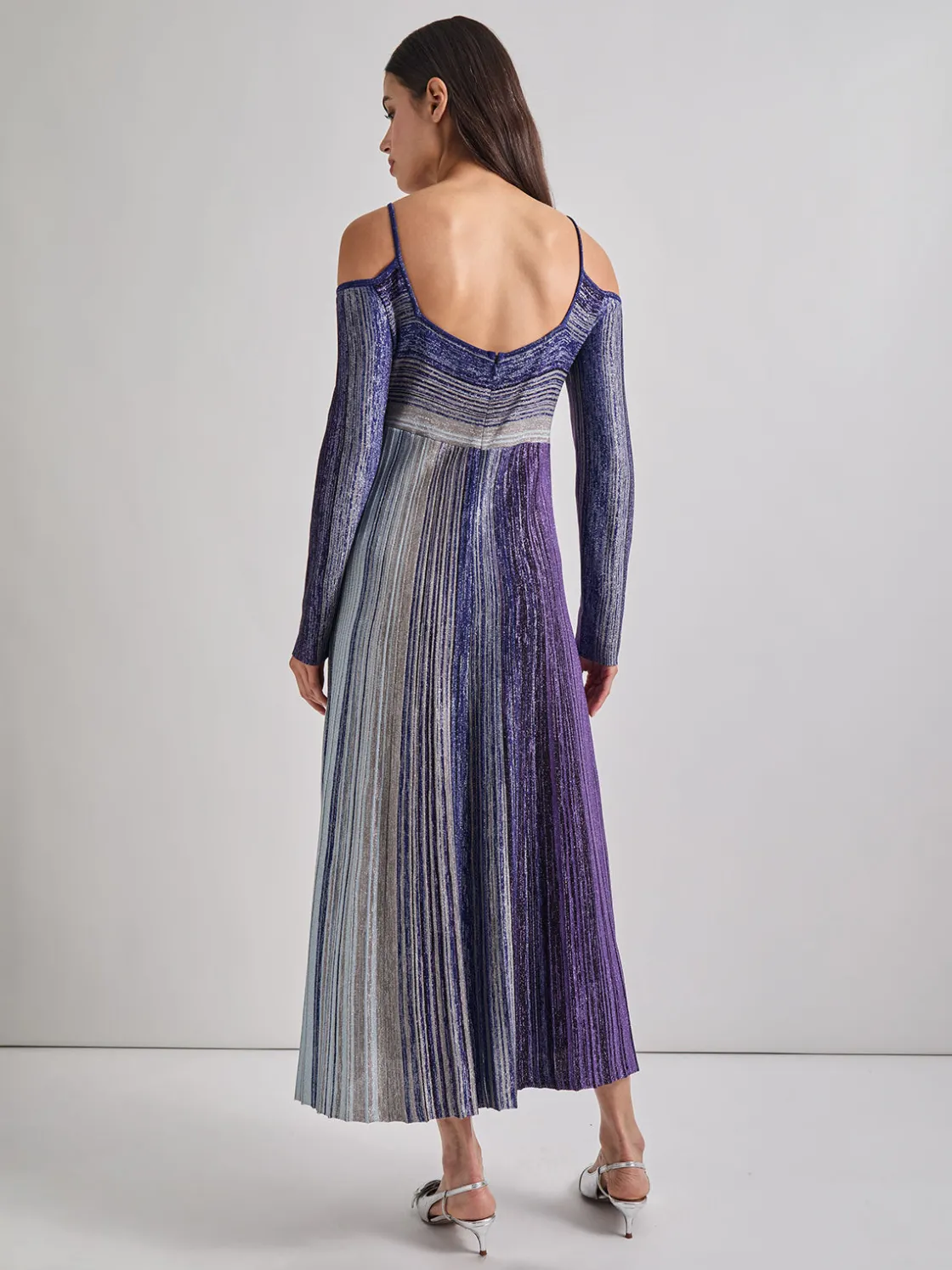 Misook Dresses|Modern Fit Empire Shimmer Lurex Knit Maxi Dress