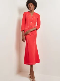 Misook Jackets & Coats|Modern Fit Jacket - Contrast Stitch Woven