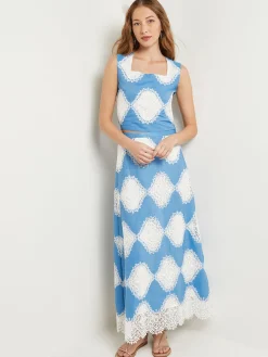 Misook Tops & Tees|Tanks|Modern Fit Lace Inset Woven Cropped Tank