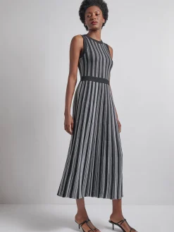Misook Dresses|Modern Fit Sleeveless Soft Ribbed Knit Belted Maxi Dress