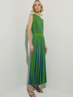 Misook Dresses|Modern Fit Sleeveless Soft Ribbed Knit Belted Maxi Dress