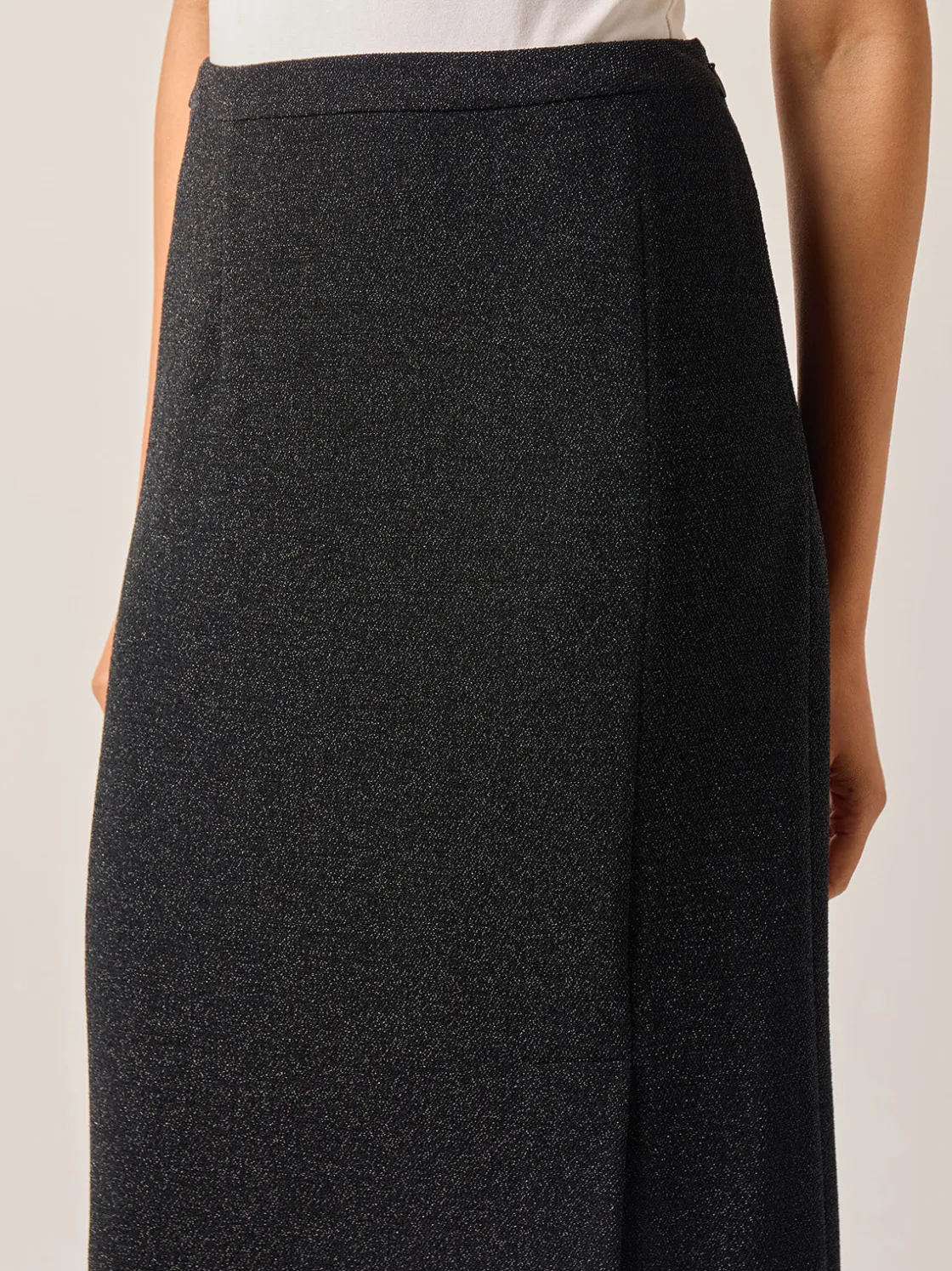 Misook Skirts|Modern Fit Sparkle Stretch Woven Straight Maxi Skirt