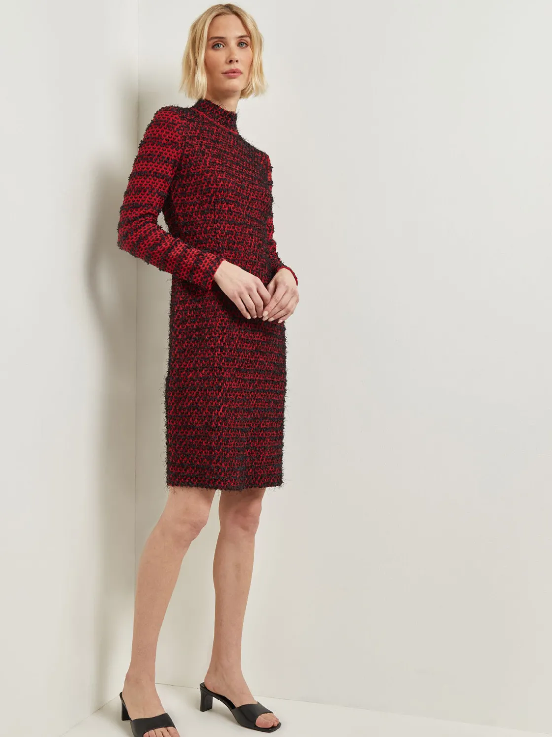 Misook Dresses|Modern Fit Two-Tone Eyelash Knit Sheath Dress