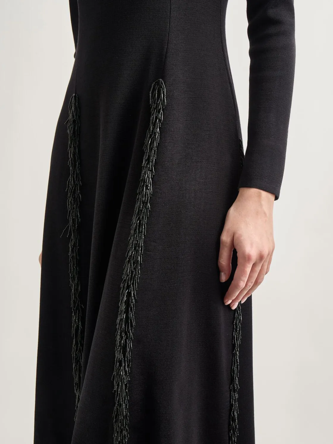 Misook Dresses|Modern Fit-and-Flare Sequin Princess Seam Knit Maxi Dress